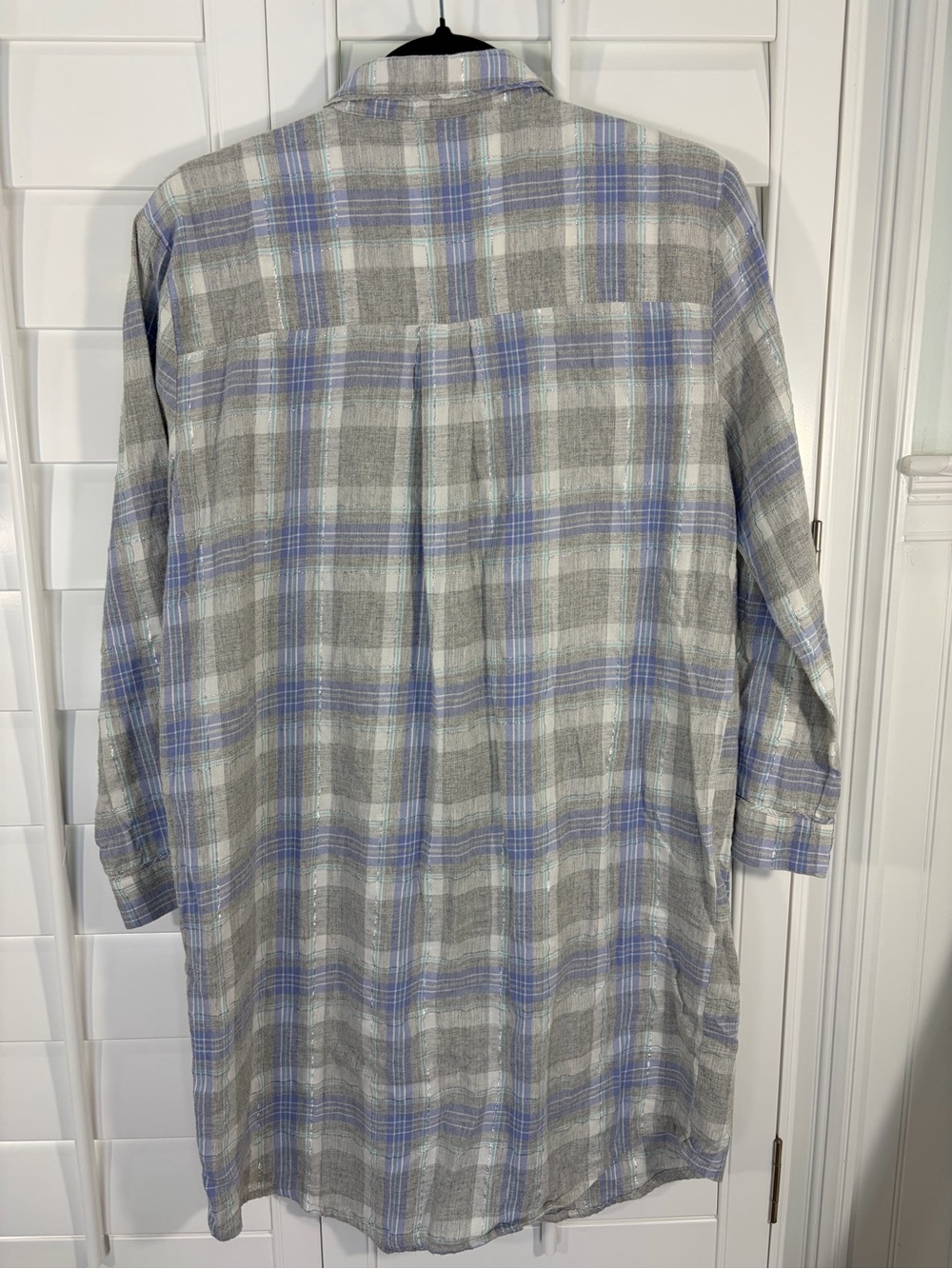 Talbots Flannel Button-Front Plaid Shirt Dress (M) - Picture 4 of 5